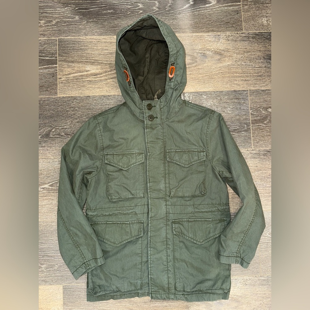 Gap Kids Green Hooded Utility Coat Jacket